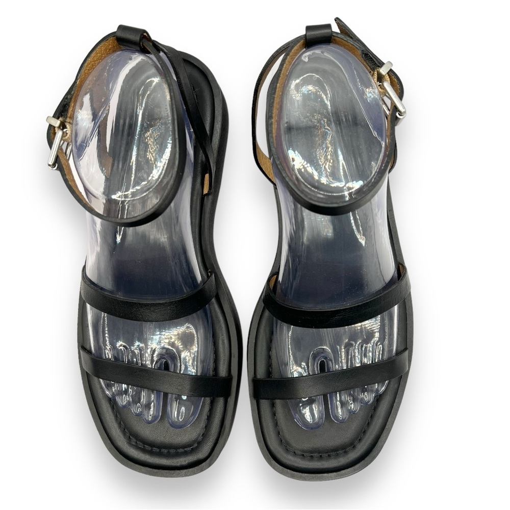 Madewell Black Leather Platform Ankle-Strap Sandals - Picture 3 of 12